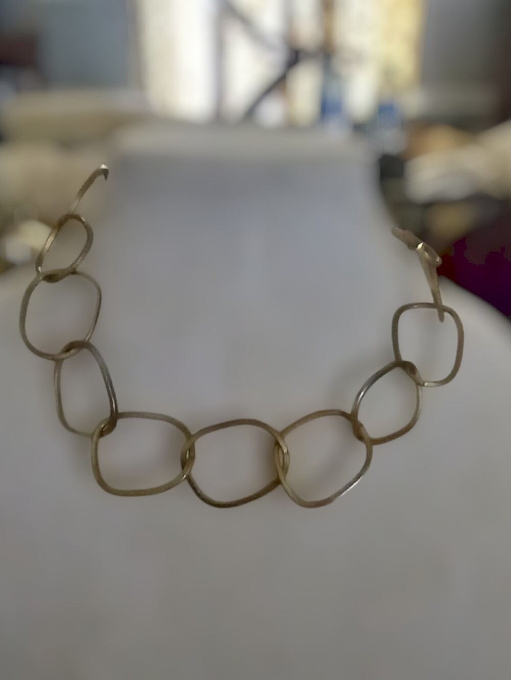 Gold Link Choker CHARM Necklace